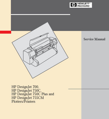 Product picture HP DesignJet 700, 750c, 750c Plus, 755cm Service Manual